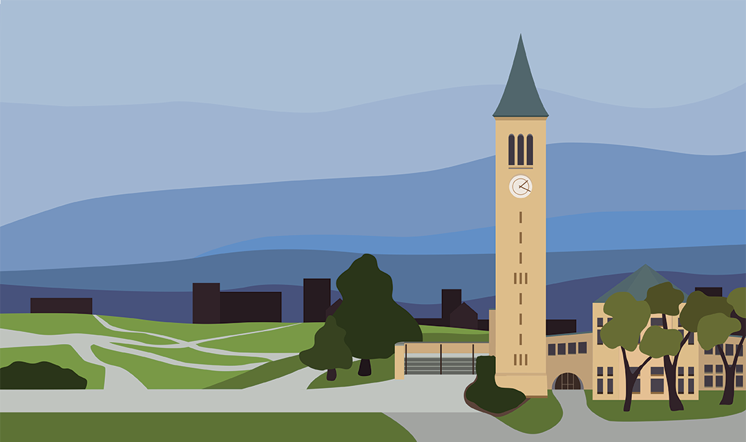 vector art of Cornell's clock tower
